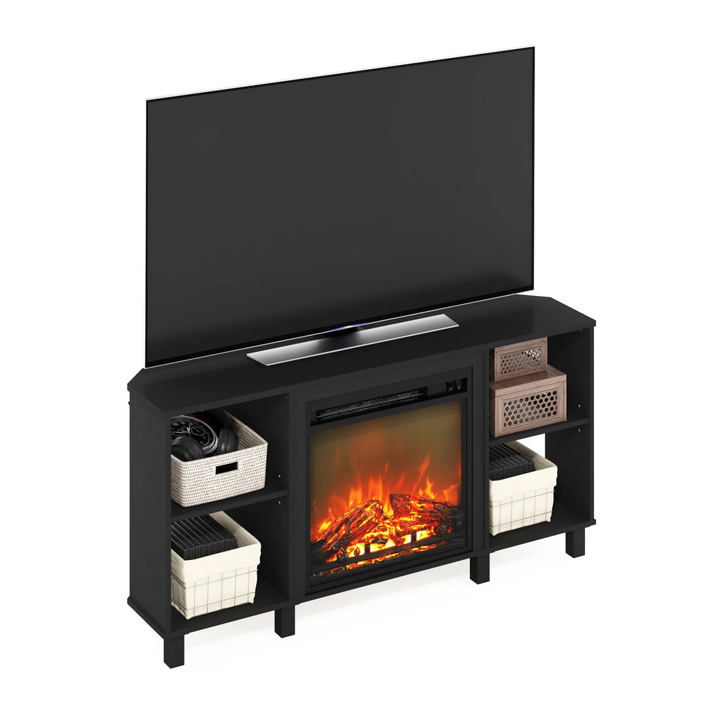 Corner Fireplace TV Stand with Metal Leg for TV up to 55 Inches K198