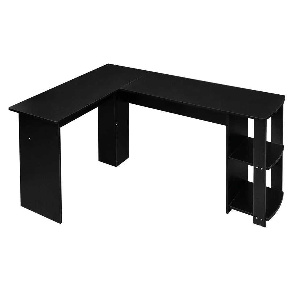 L Shaped Wood Corner Desk with Bookshelves B770732