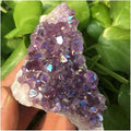 Electroplated Amethyst Crystal Cluster Stone F348