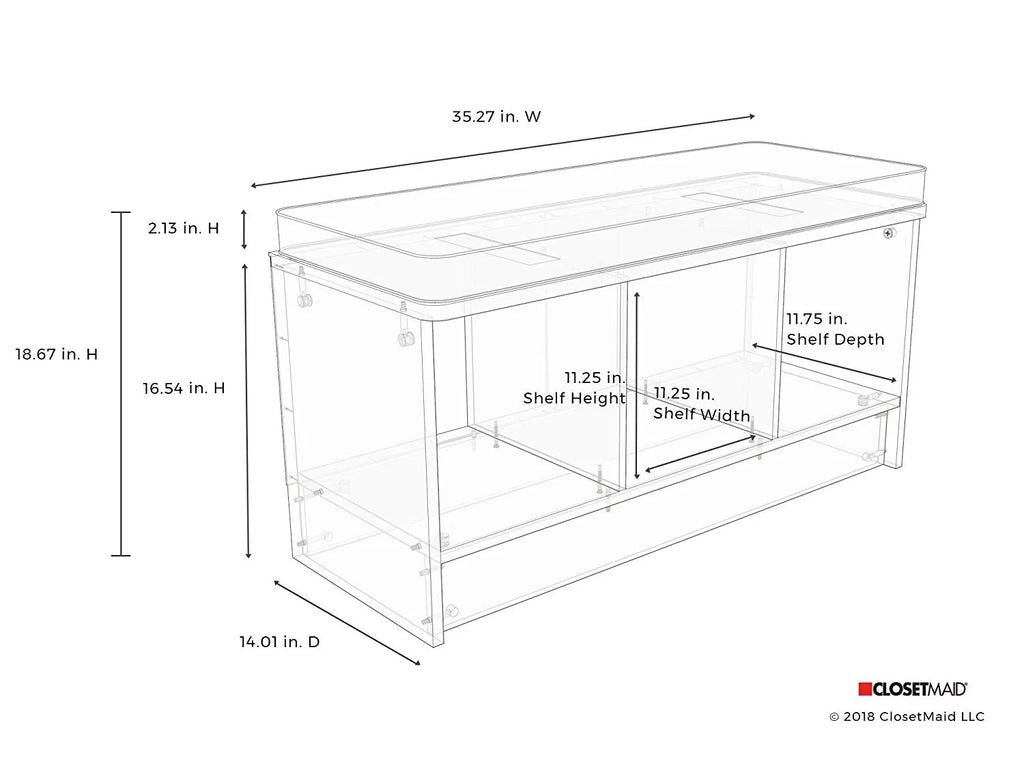 3 Cube White Storage Bench A973243