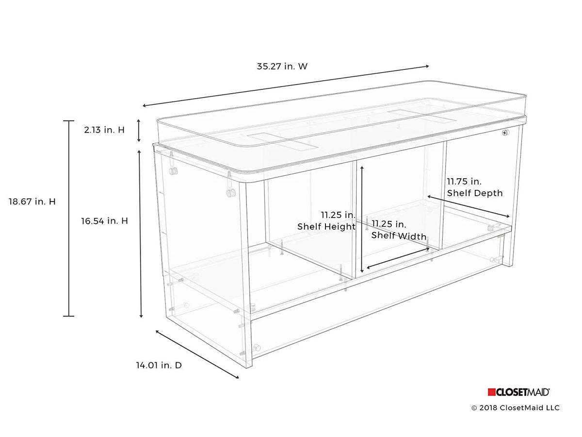 3 Cube White Storage Bench A973243