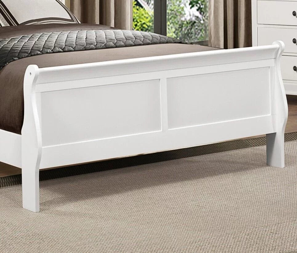 White 4pc Bedroom Set with Bed Nightstand Dresser Mirror X33672