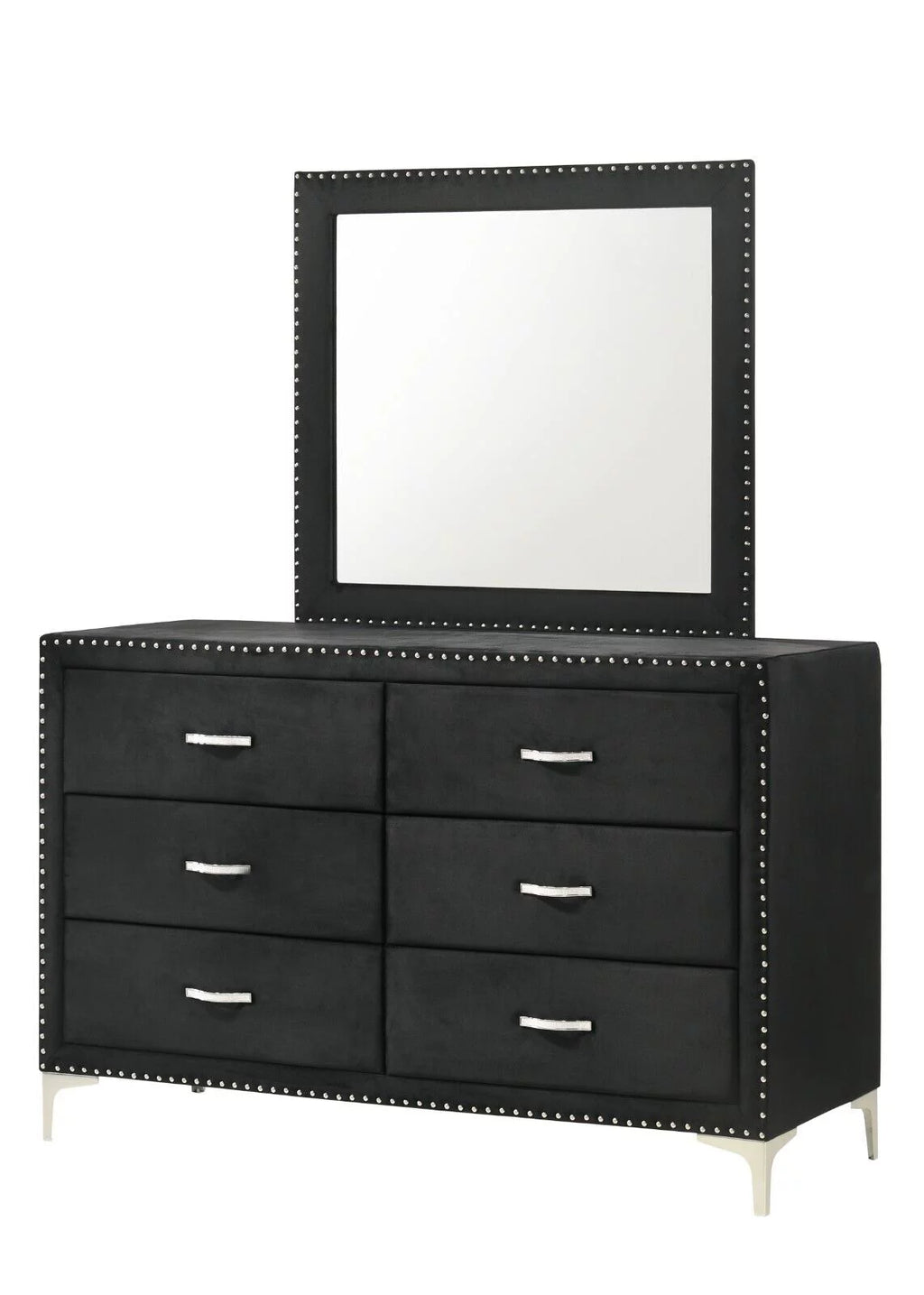 Black Velvet 6pc King Size Bedroom Set F986243