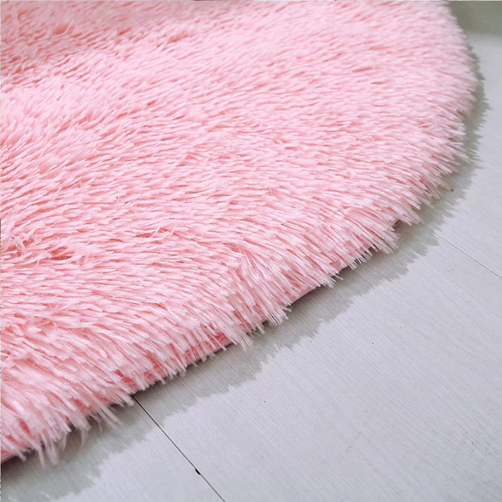 Pink Velvet Shaggy Area Rug 2.6' x 5.3' Q827397