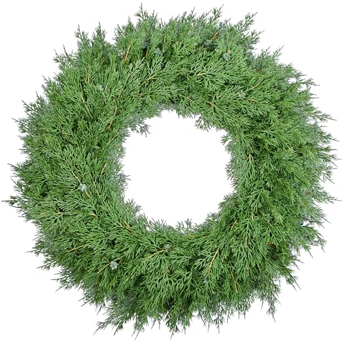 22 Inch Artificial Cedar Wreath J831