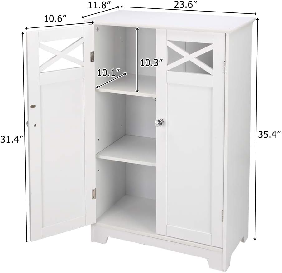 White Double Door Bathroom Cabinet M451613