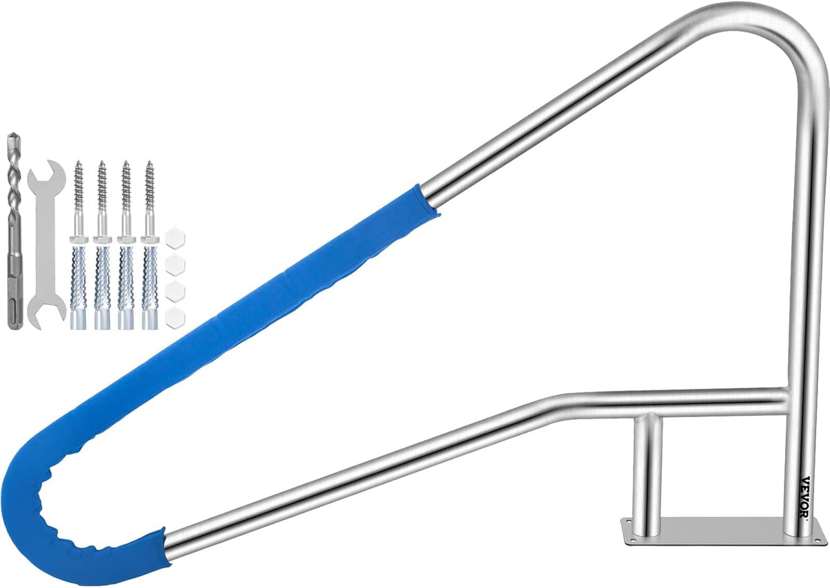 55x32 Stainless Steel Pool Handrail with Grip Cover C93014
