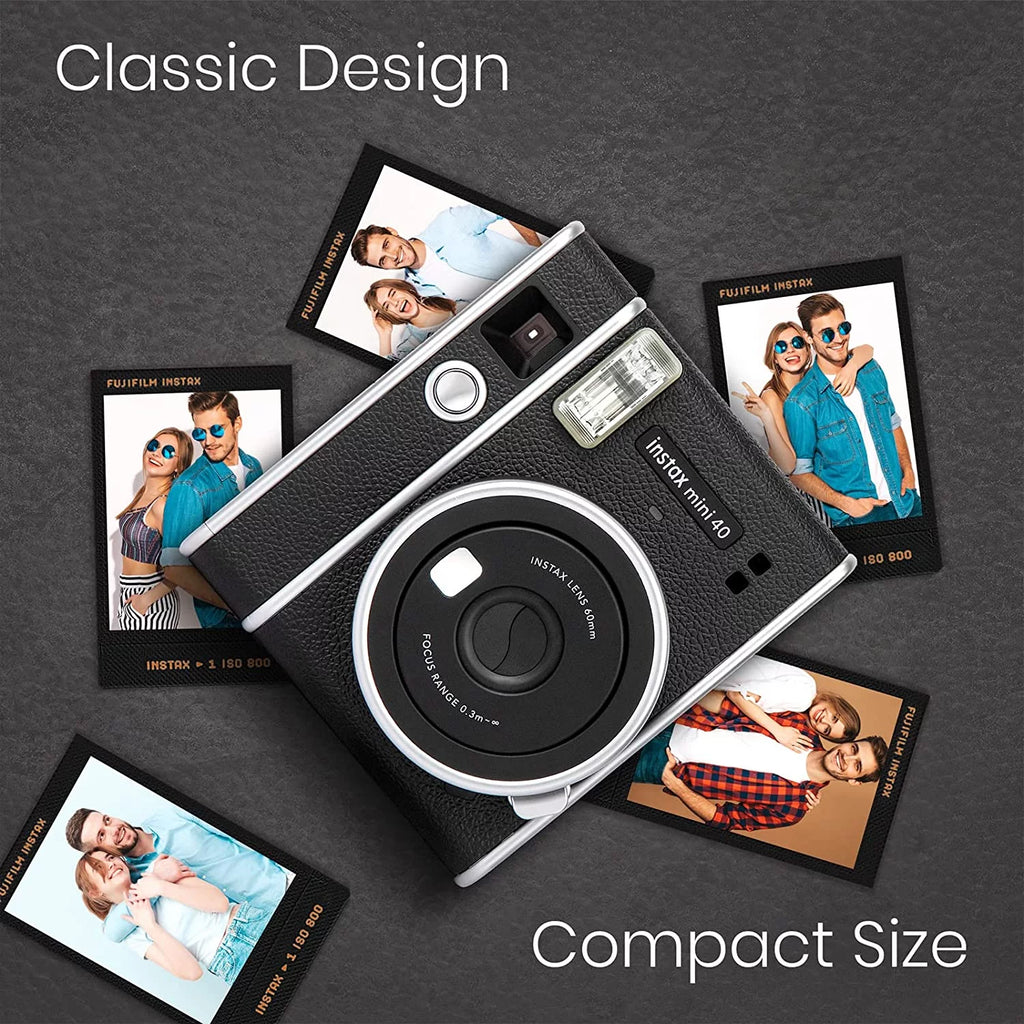Instax Mini 40 Instant Film Camera Bundle with Color Film Twin Pack B505