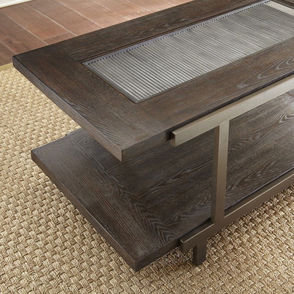 Rustic Industrial Cocktail Table with Wood Tabletop and Iron Frame P834
