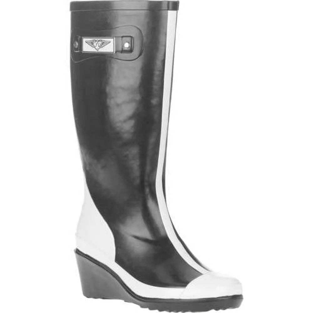 Women's Two-tone Wedge Rain Boot H5890