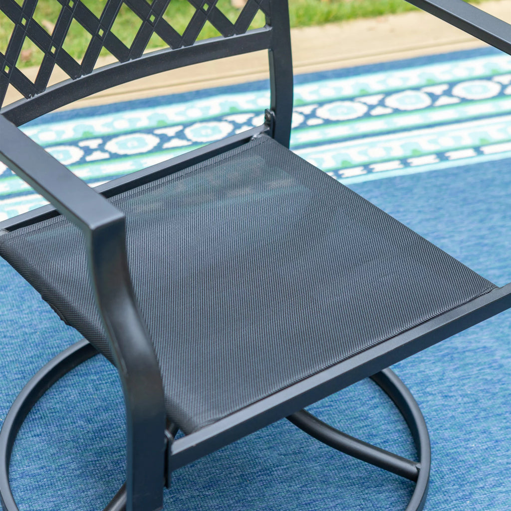 9-Piece Outdoor Dining Set with 8-Seat Table & Swivel Cushioned Chairs K89319