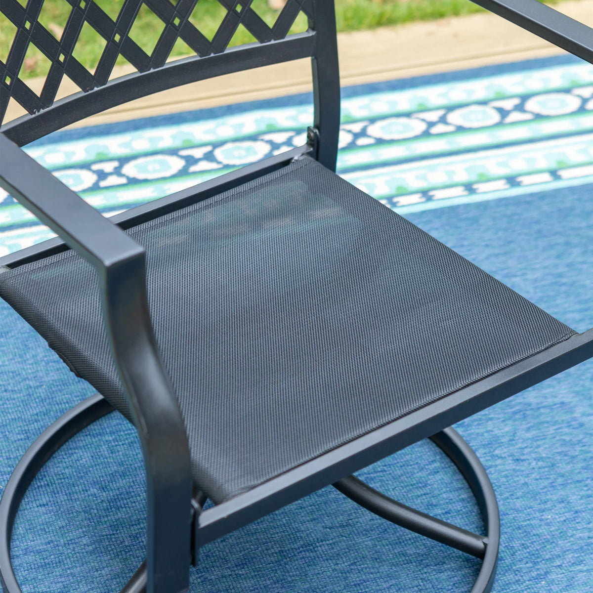 9-Piece Outdoor Dining Set with 8-Seat Table & Swivel Cushioned Chairs K89319
