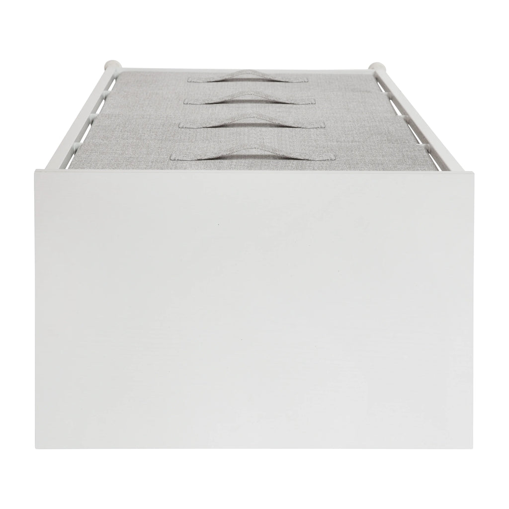 White Metal Frame 4 Gray Fabric Drawers Dresser S393638