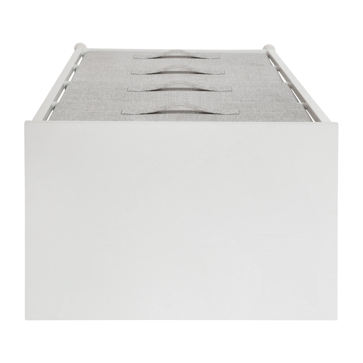 White Metal Frame 4 Gray Fabric Drawers Dresser S393638