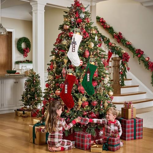 18" Cable Knit Christmas Stockings 6-Pack H947