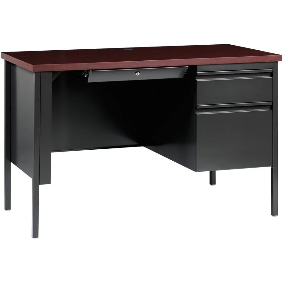 Mahogany Laminate Top Desk with Box and File Drawers W65417