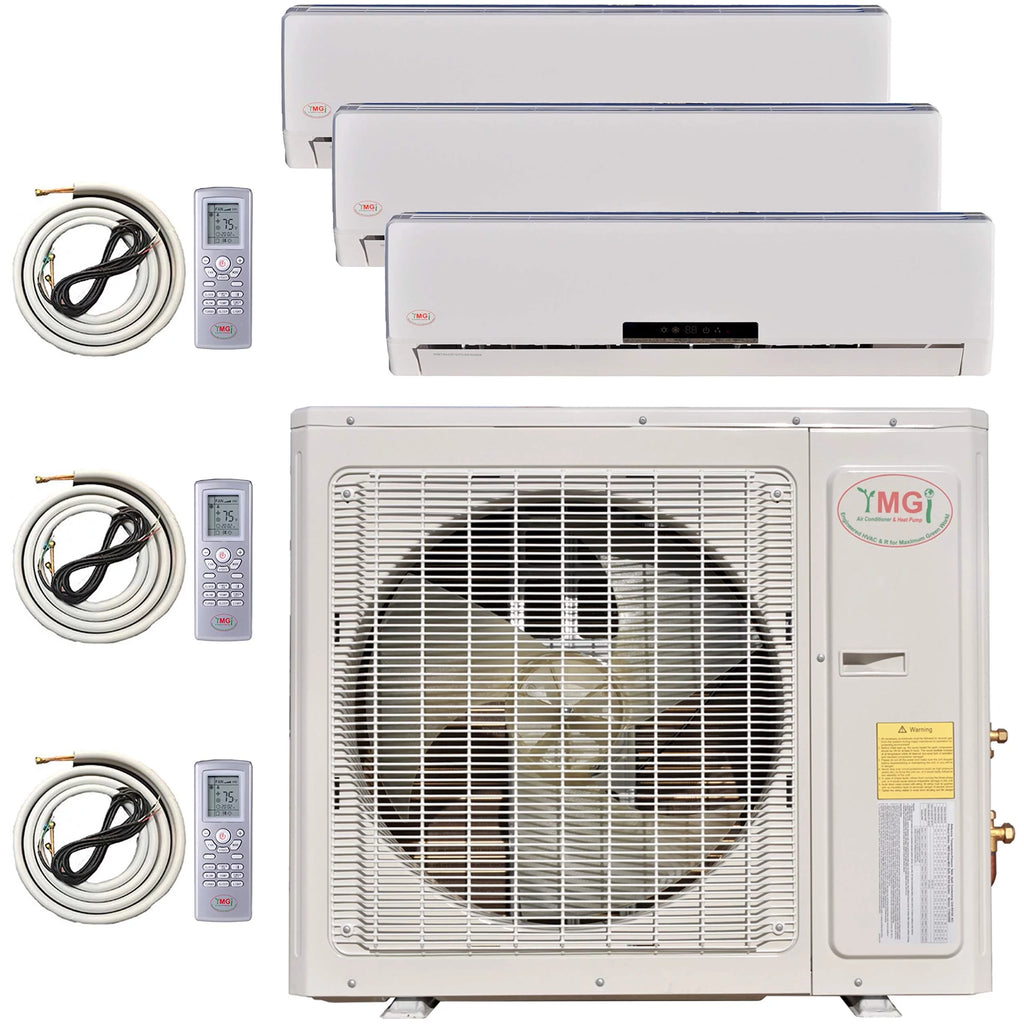 Mini Split Ductless Air Conditioner Tri Zone 9000 12000 12000 Inverter E163594