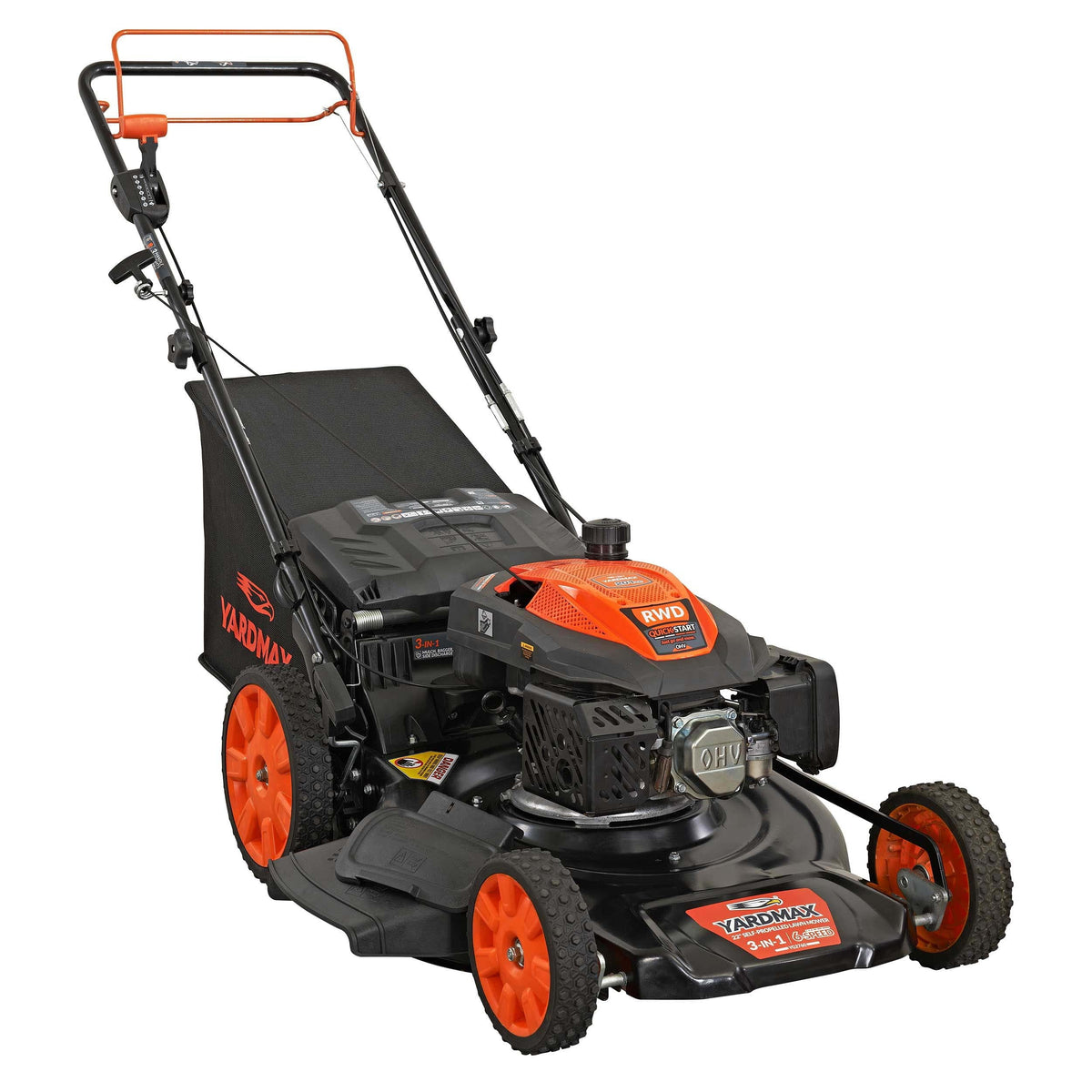 22 in. 201cc 6 Speed RWD 3-in-1 Gas Self Propelled Lawn Mower K7560