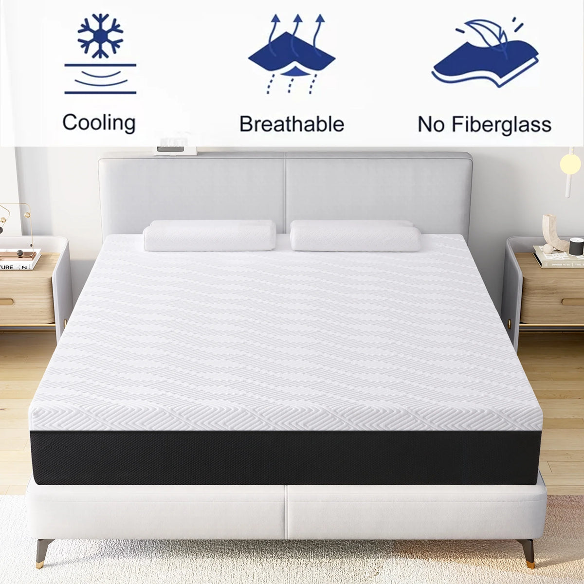 Short Queen 10 Cooling Gel Memory Foam Mattress V69186