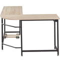 L-shaped Corner Computer Desk Workstation Wood and Metal Large Size B2355