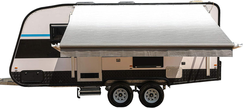 Motorized 21 x 8 Ft Gray Fade Retractable RV Awning I5984
