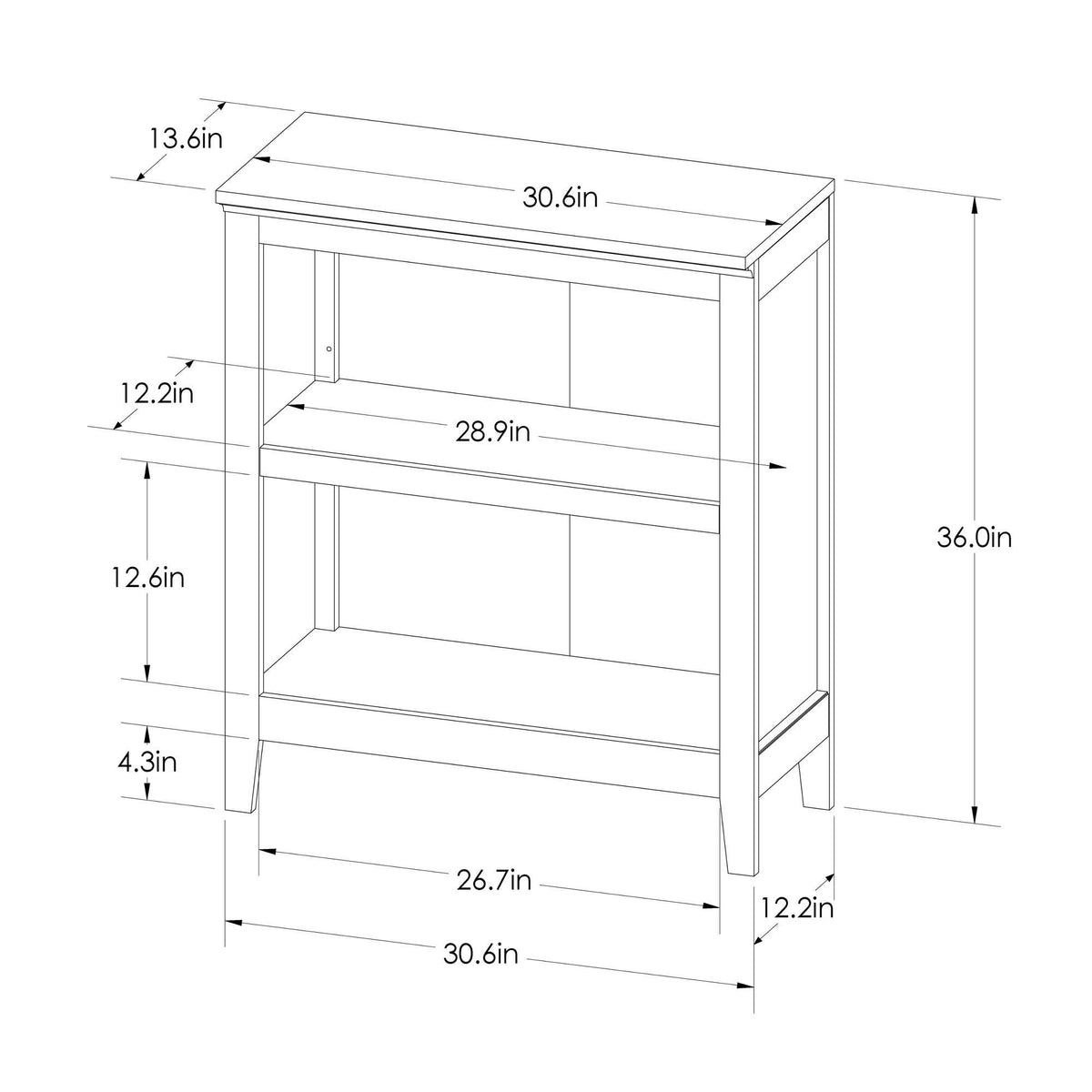 Espresso 2 Shelf Bookcase E83379