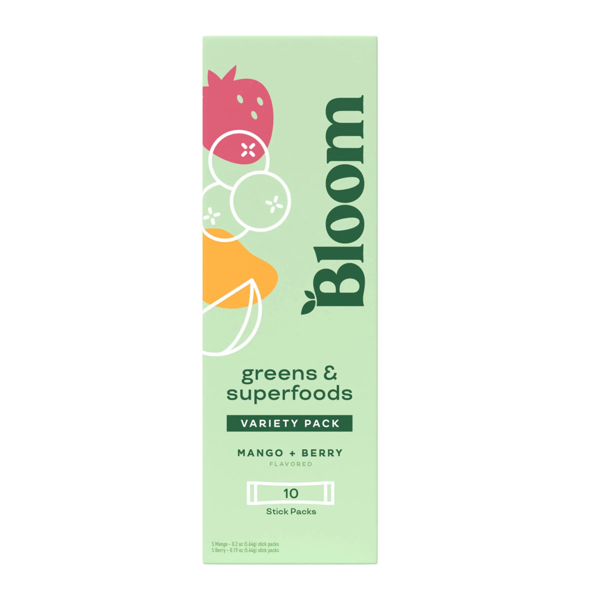 Greens & Superfoods Powder Sticks, Mango and Berry, 10 Count S113