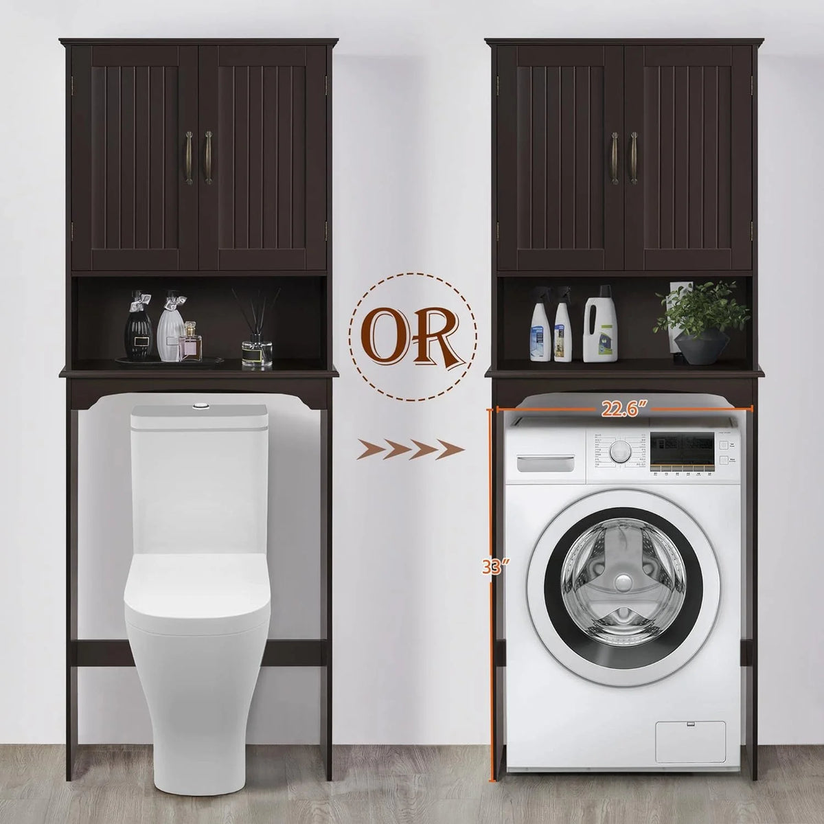 Over The Toilet Storage Cabinet Bathroom Organizer with Adjustable Shelf K797