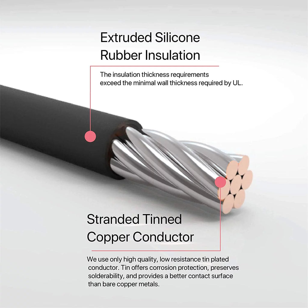 22 Gauge Tin-Plated Copper Silicone Wire 50 Ft Black I851
