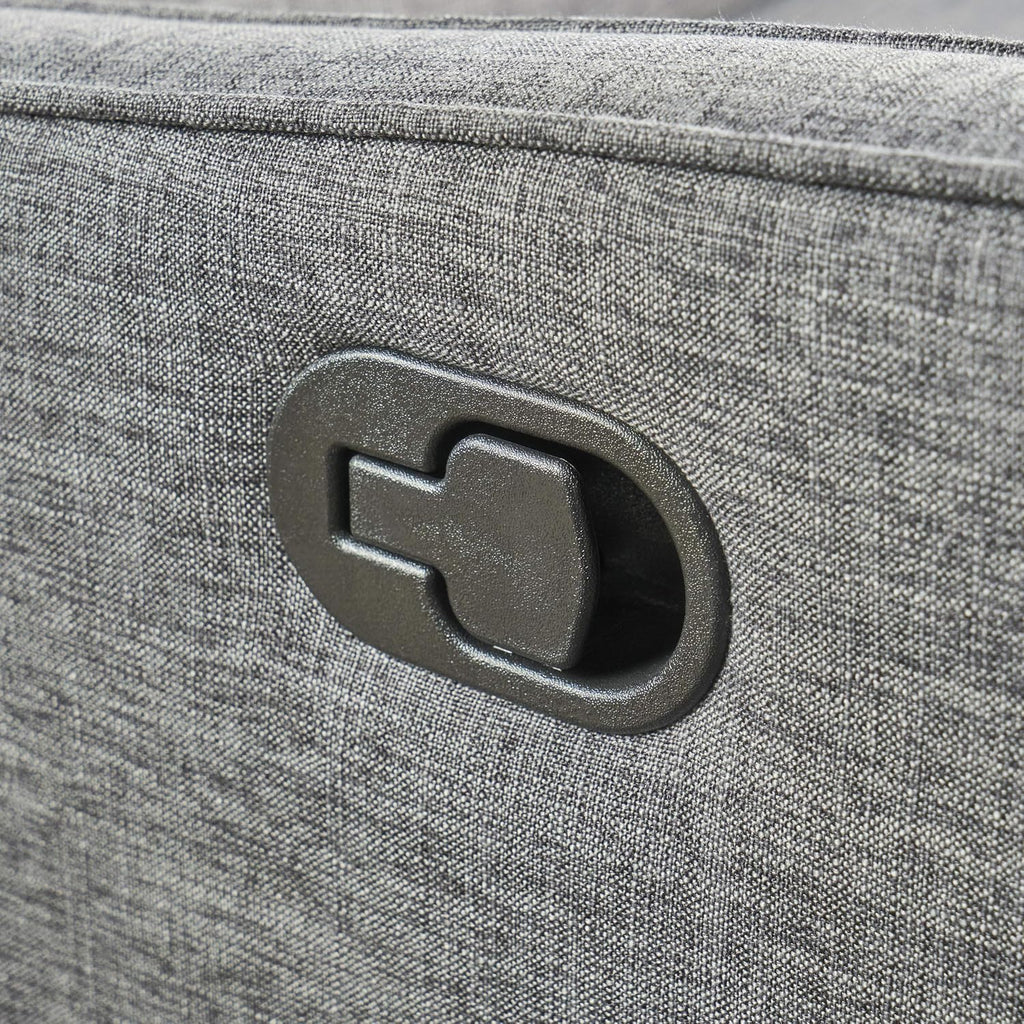 Grey Black Fabric Reclining Loveseat W4732