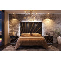 5-Piece Black High Gloss Queen Size Bedroom Set W365
