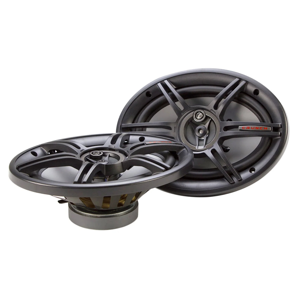 6.5 3-Way Black Car Speakers (Pair), 6x9 3-Way Car Black Speakers (Pair), 4-Channel Marine Amplifier, 18 AWG 50 Feet Speaker Wire Cable L256