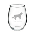Deep Etched Stemless Red Wine Glass T3718