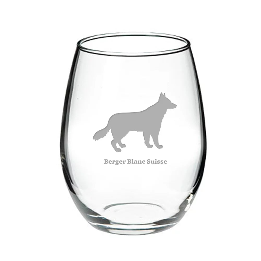 Deep Etched Stemless Red Wine Glass T3718