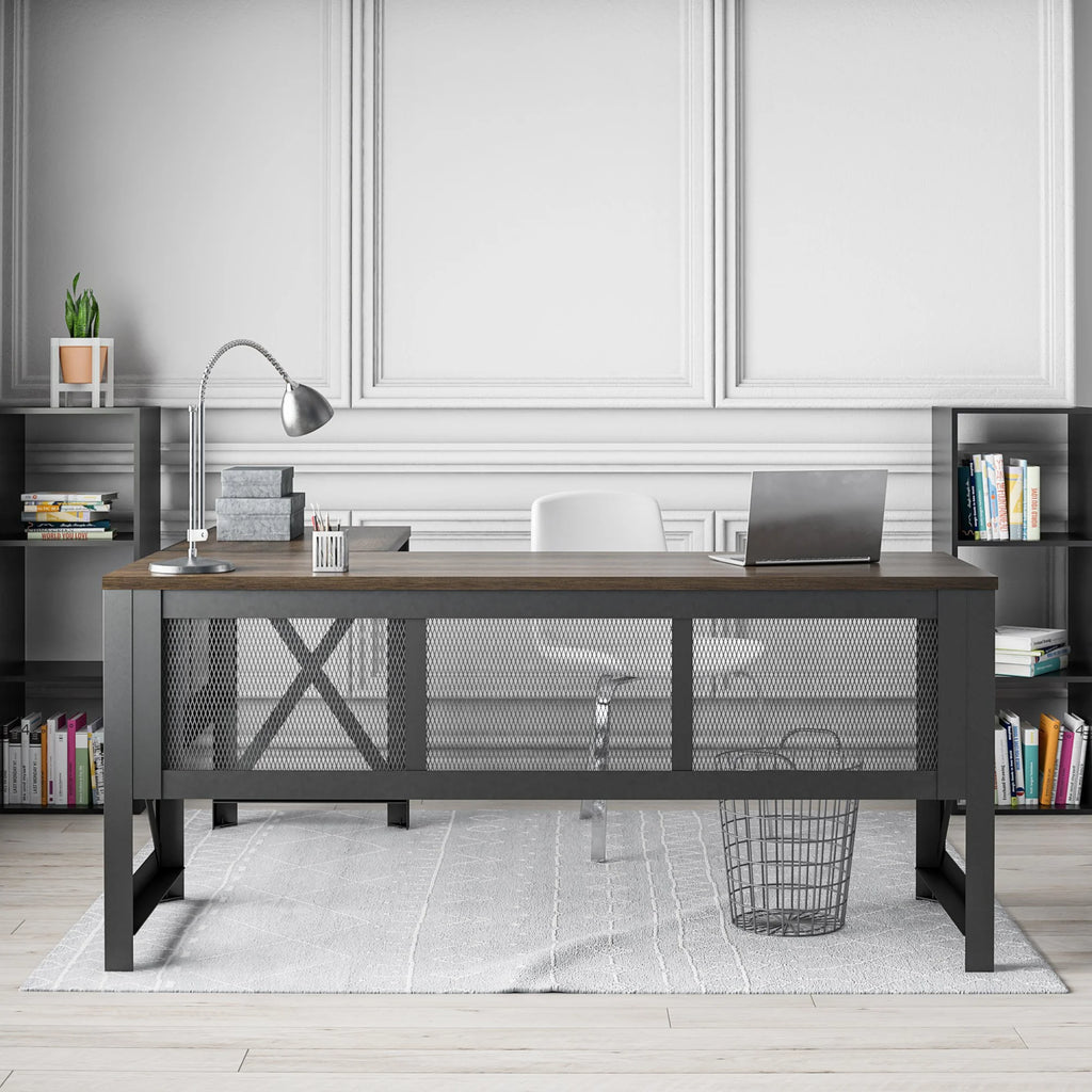 Walnut Lift Top L Desk C83682