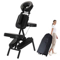 Portable Lightweight Aluminum Folding Massage Chair with Wheels Bag J621968