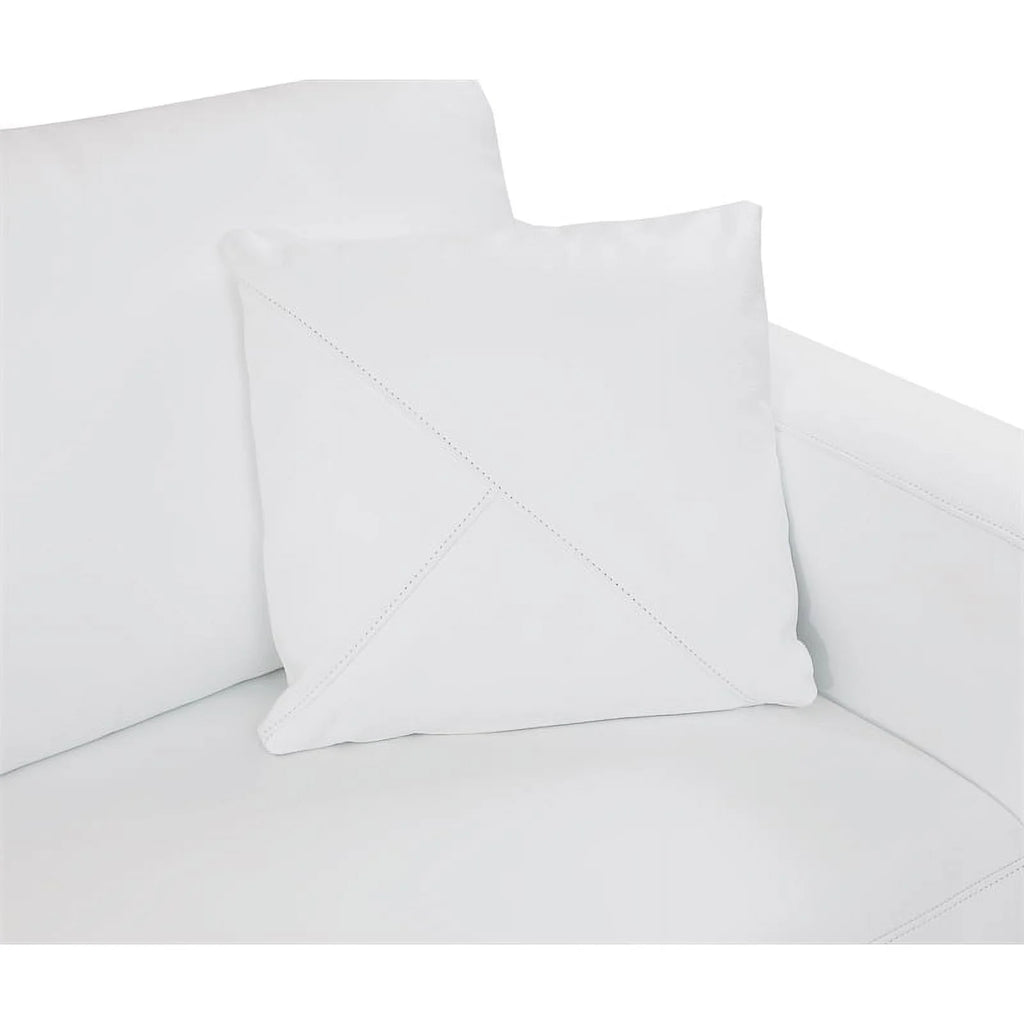 White Italian Top Grain Leather Sectional O298