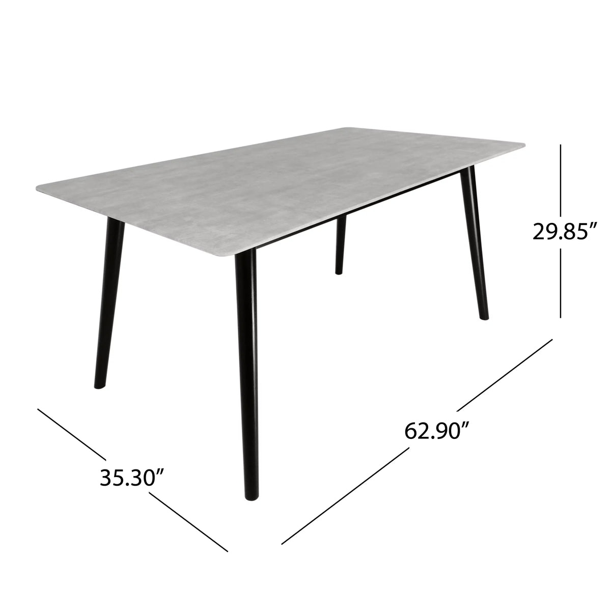 Gray Resin Rectangular Dining Table S55167