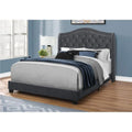 Dark Grey Velvet Queen Size Bed Q599
