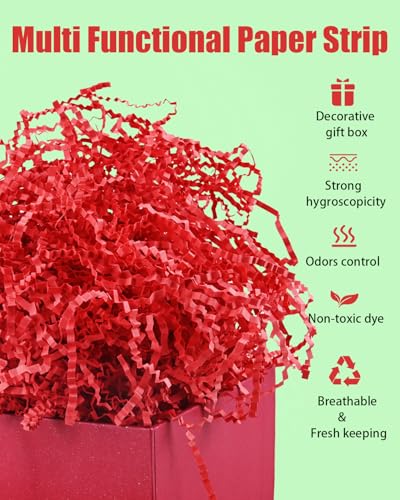 10.5oz Crinkle Cut Paper Shred Filler Red & Green F4416