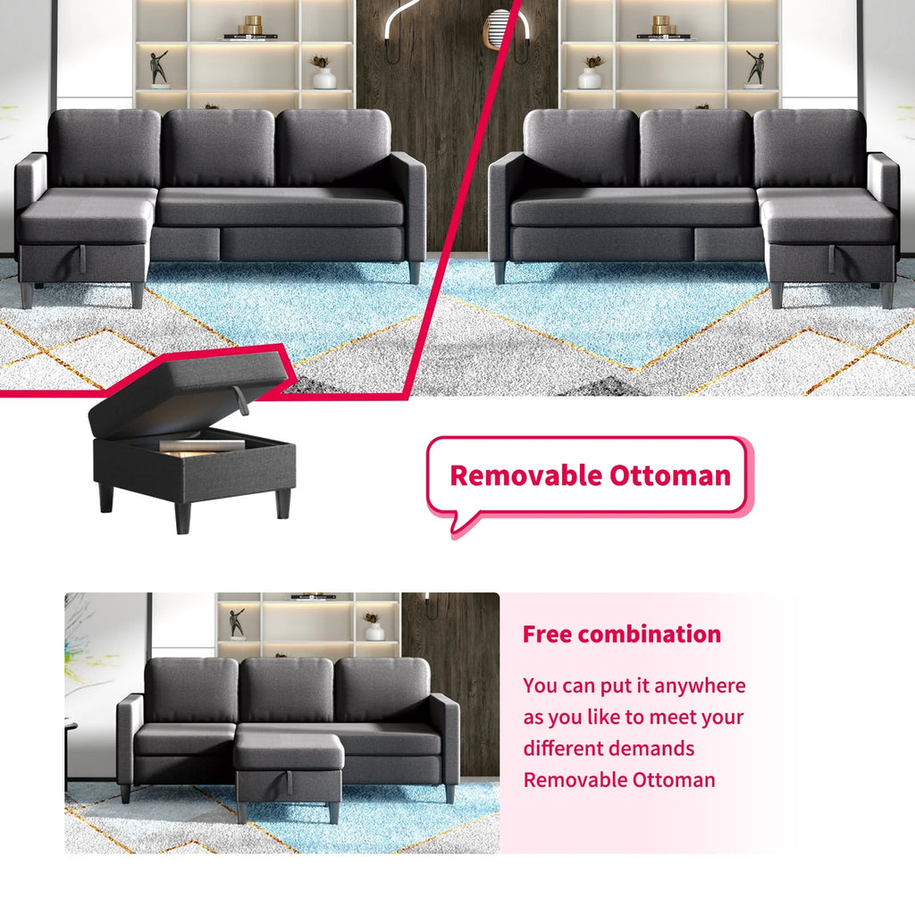 Dark Grey Sectional Sofa Set F5188