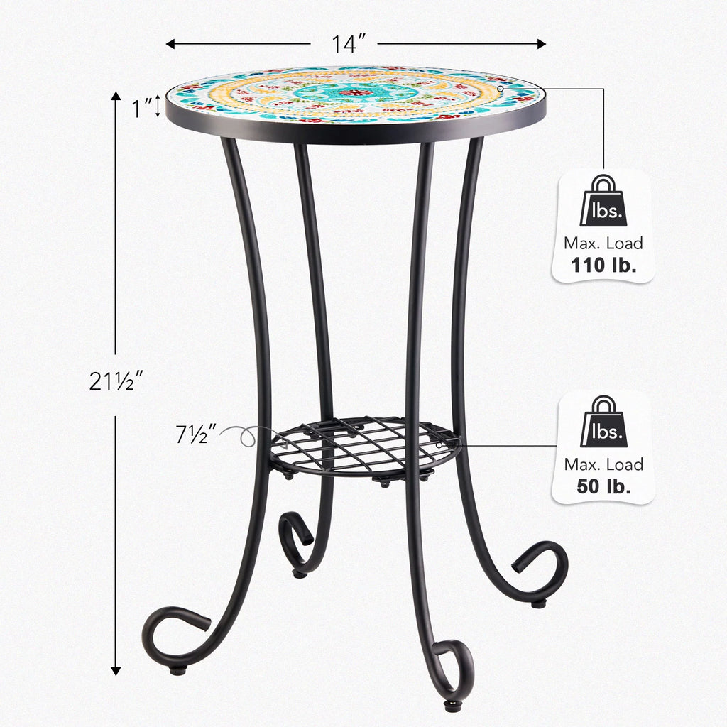 Side Table with Ceramic Tabletop F1502