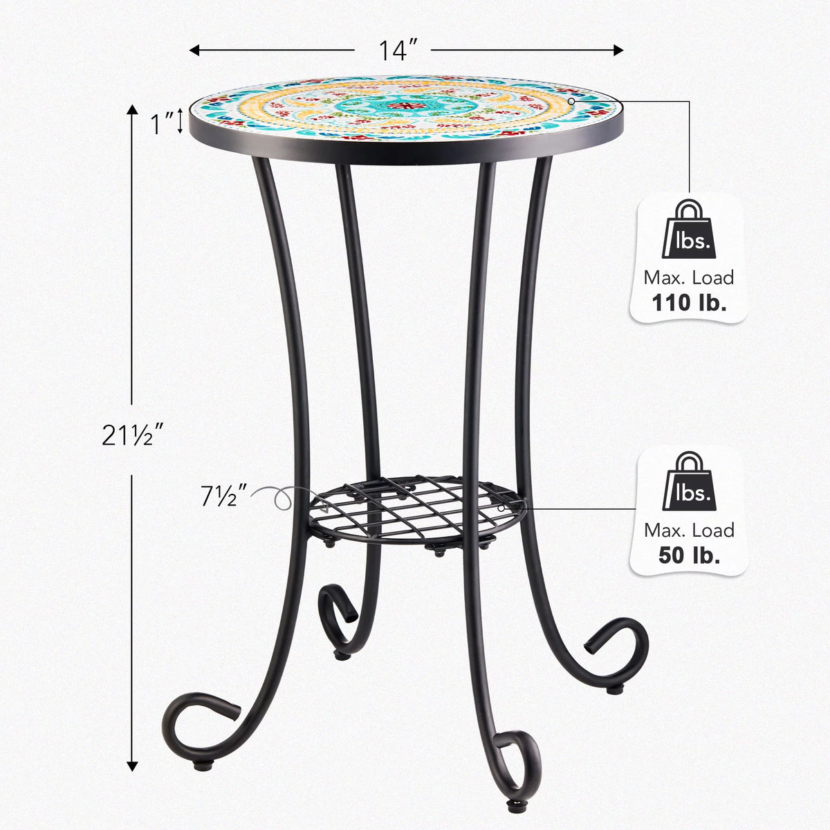 Side Table with Ceramic Tabletop F1502