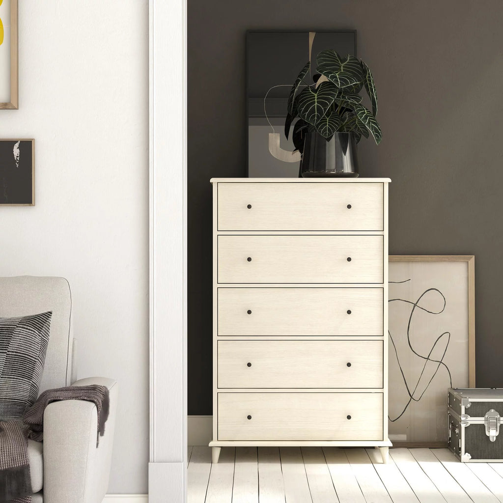 Ivory Oak 5-Drawer Dresser F7595