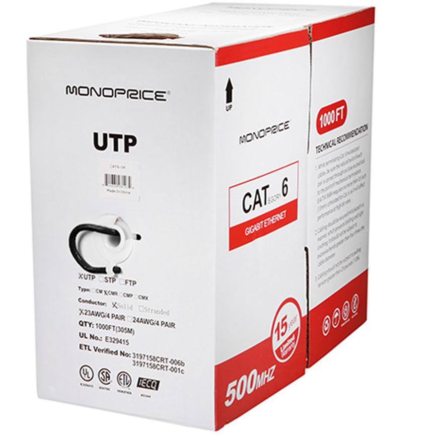 CAT 6 UTP 1000 ft Black Bulk Cable M856713