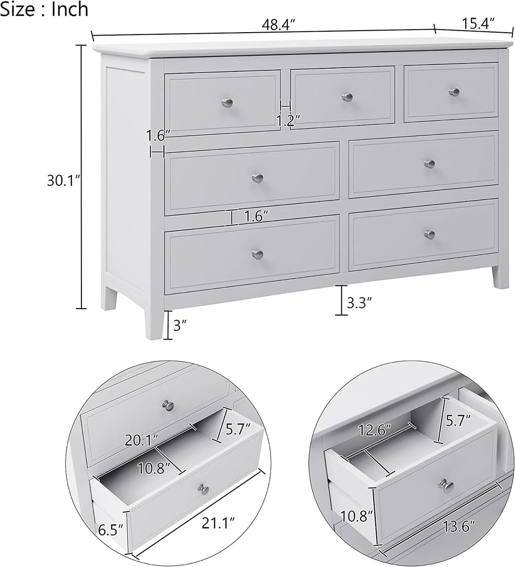 White 3 Piece Wood Bedroom Set with Full Size Bed Y942105