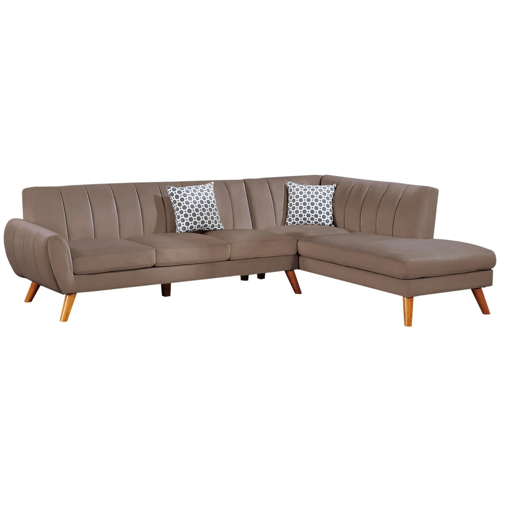 2 Piece Tufted Velvet Sectional Sofa Set N947859