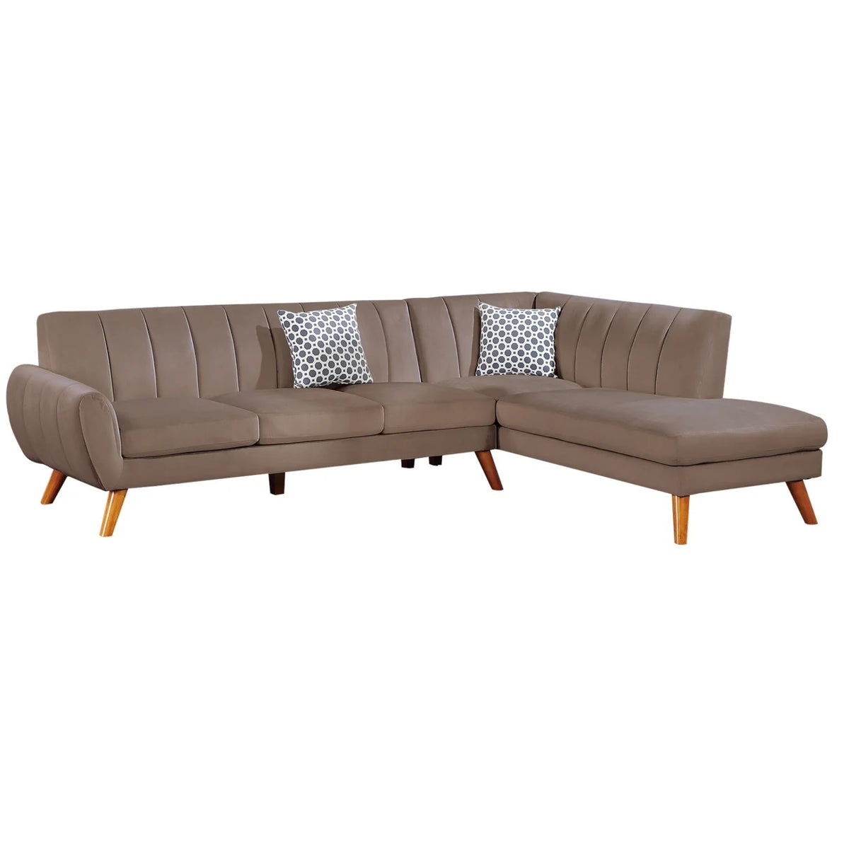 2 Piece Tufted Velvet Sectional Sofa Set N947859