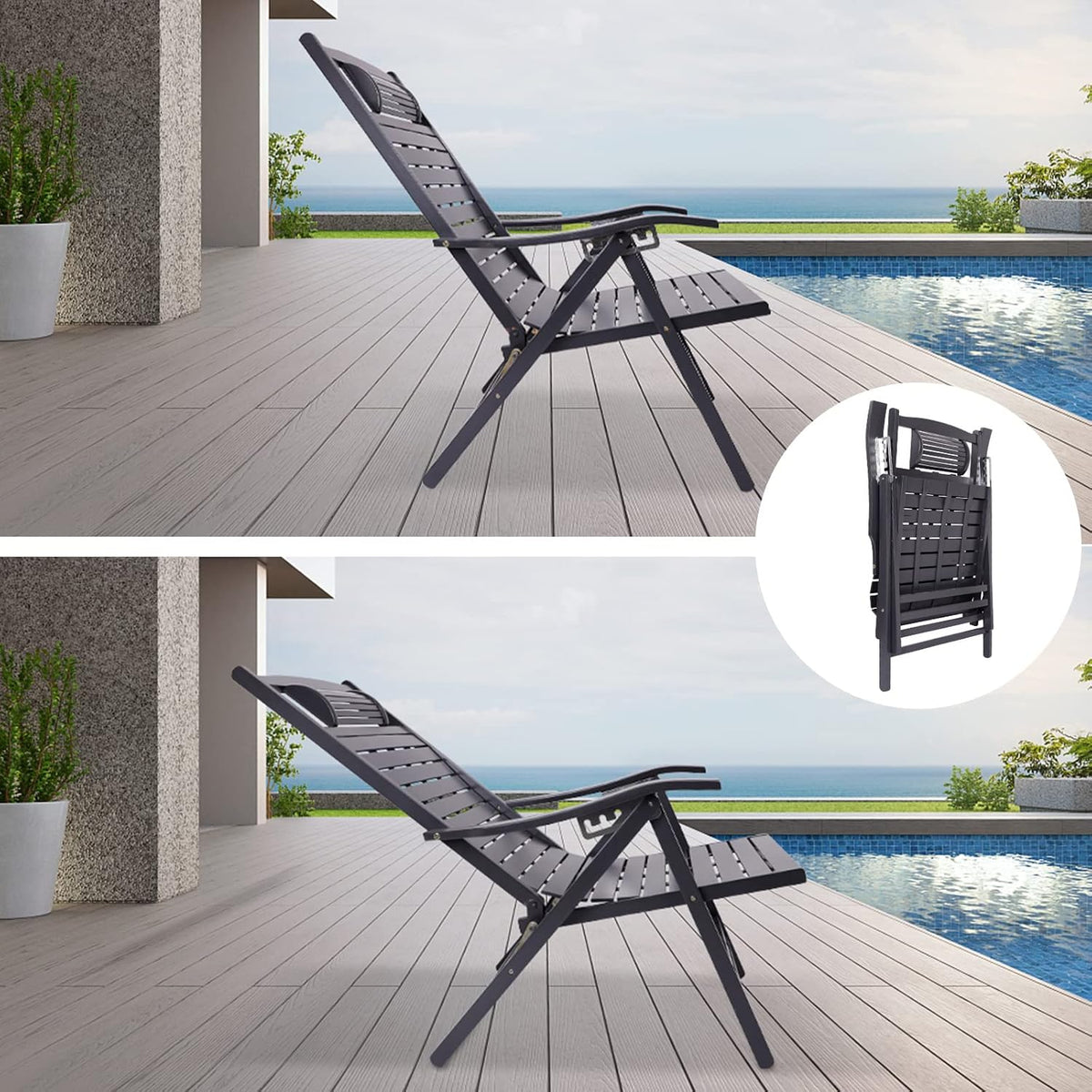 Zero Gravity Folding Patio Lounge Chair with Arms U18324