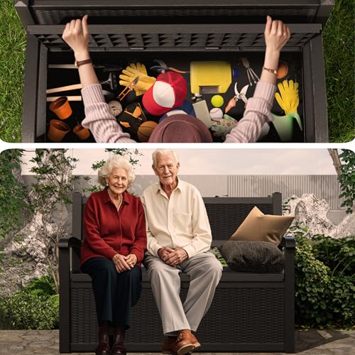 75 Gallon Black Storage Bench Deck Box I3421